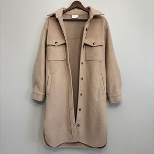 Allie Rose Shacket Jacket Coat Women’s Size Small Tan Beige Long